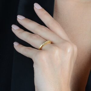 Anel Aparador Unic  Ouro 24k  zircônia.