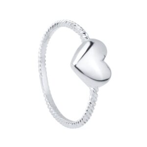 Anel de Falange Coração Ouro Branco