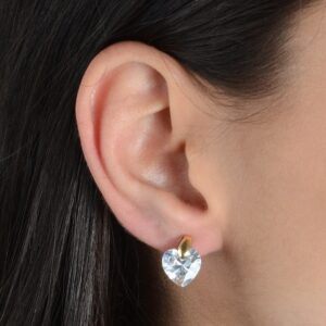 Brinco Princess Ouro 24 k e Zircônia.