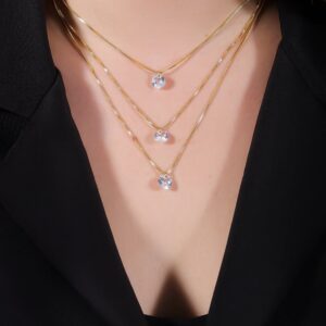 Colar Triplo Ouro 24K e Zircônia