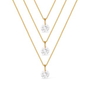 Colar Triplo Ouro 24K e Zircônia