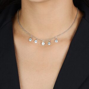 Colar Olho Grego Ouro Branco