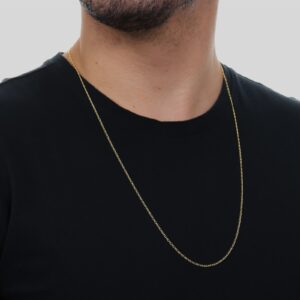 Corrente  Masculina Elo Fina Ouro 24k