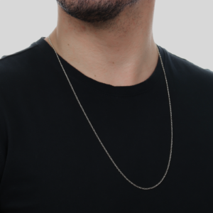 Corrente  Masculina Elo Fina  Ouro Branco