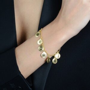 Pulseira 10 Dez Mandamentos Banhado a Ouro