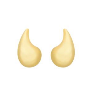 Brinco  Gota Curvada Grande Ouro 24k