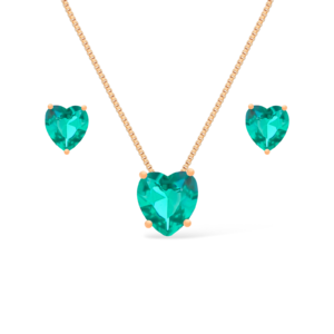 Conjunto Alice Verde Ouro 24k